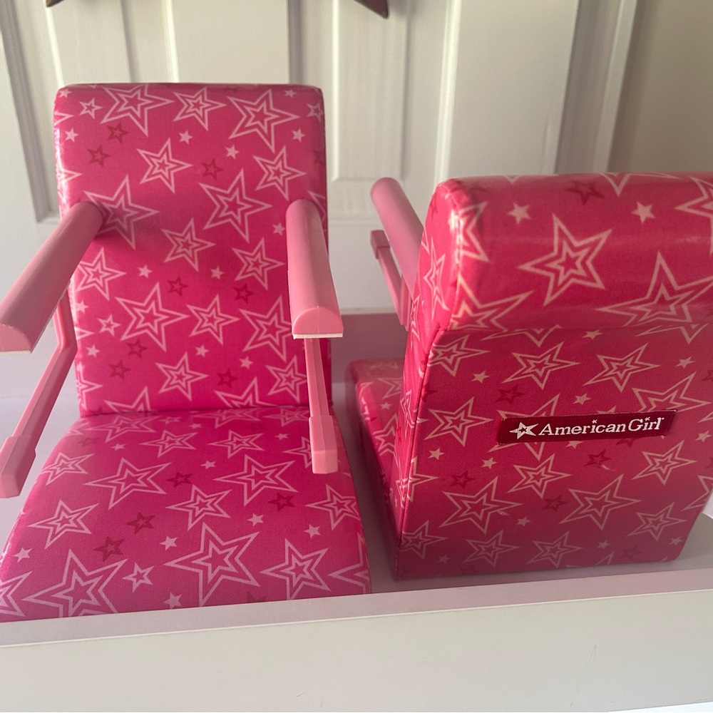 American Girl Pink Star Doll Chairs